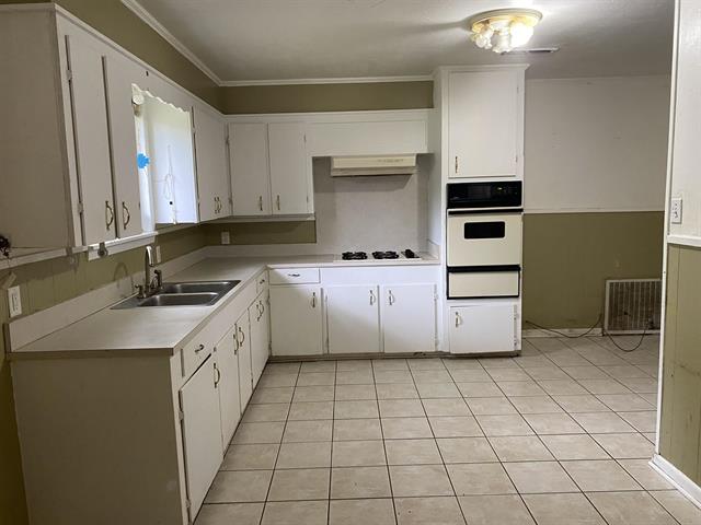 Bright White Quartz Kitchen — before